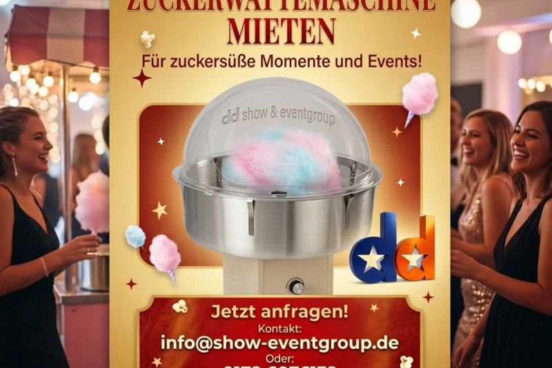 Zuckerwattemaschine mieten, Zuckerwatte-Maschine Vermietung, Verleih
