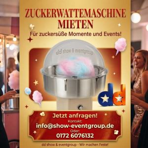 Zuckerwattemaschine mieten, Zuckerwatte-Maschine Vermietung, Verleih