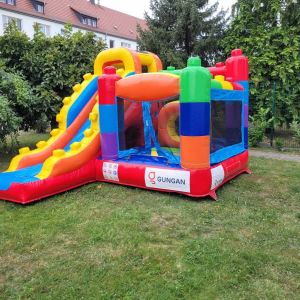 Hüpfburg Baustein mit Rutsche mieten, Hüpfburgen Vermietung