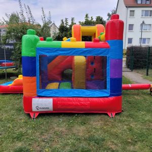 Hüpfburg Baustein mit Rutsche mieten, Hüpfburgen Vermietung